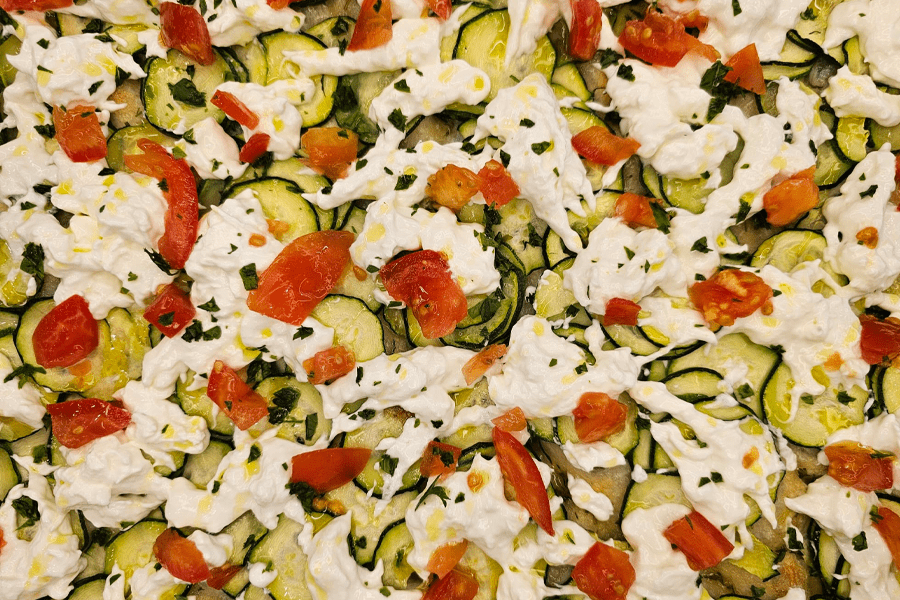 Pizza zucchine es tracchino